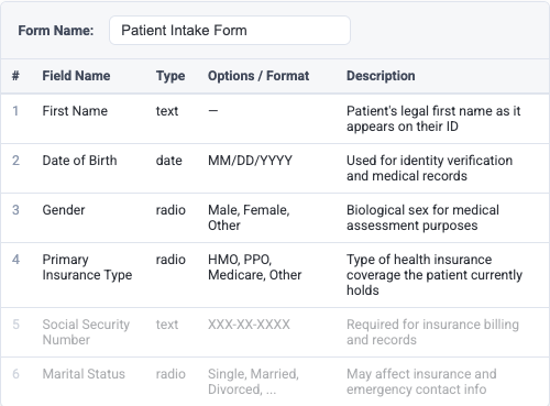 Patient Intake Form