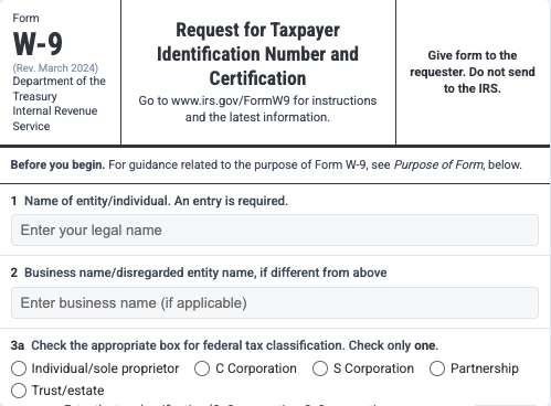 W-9 Form
